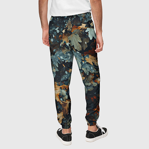Мужские брюки Реалистичный камуфляж из сухих листьев / 3D-принт – фото 4