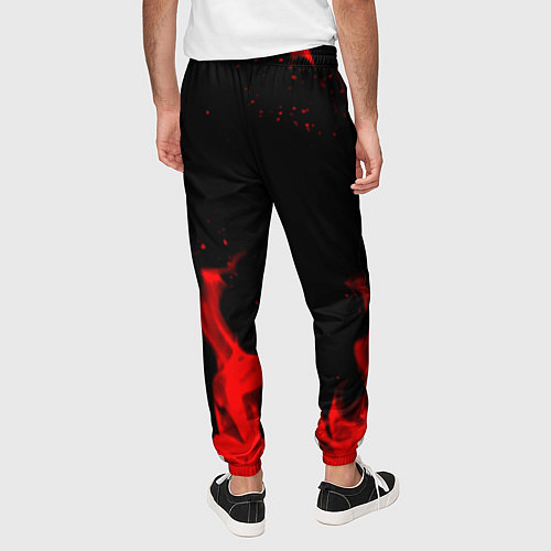 Мужские брюки Linkin Park красный огонь лого / 3D-принт – фото 4