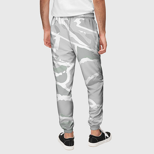 Мужские брюки Серо-белая геометрия / 3D-принт – фото 4