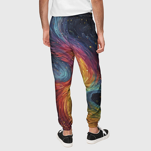 Мужские брюки Звездный вихрь абстрактная живопись / 3D-принт – фото 4