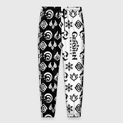 Мужские брюки Genshin Impact - black and white