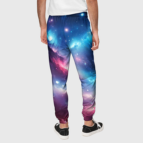 Мужские брюки Розово-голубой космический пейзаж / 3D-принт – фото 4