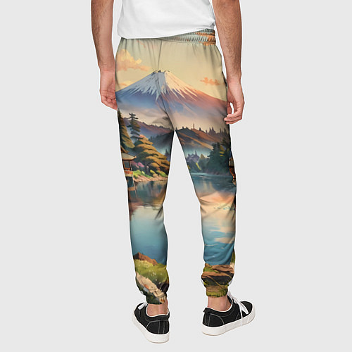 Мужские брюки Спокойный рассвет над японским горизонтом / 3D-принт – фото 4