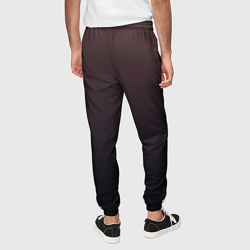 Мужские брюки Градиент тёмный бордовый / 3D-принт – фото 4
