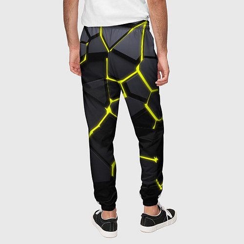 Мужские брюки Желтые плиты киберпанк / 3D-принт – фото 4