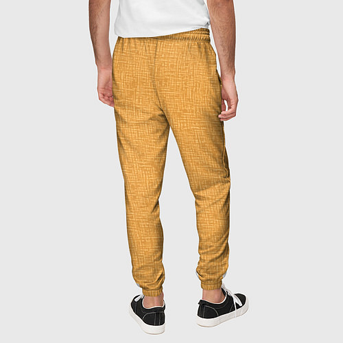 Мужские брюки Текстура однотонная тёмно-жёлтый золотой / 3D-принт – фото 4
