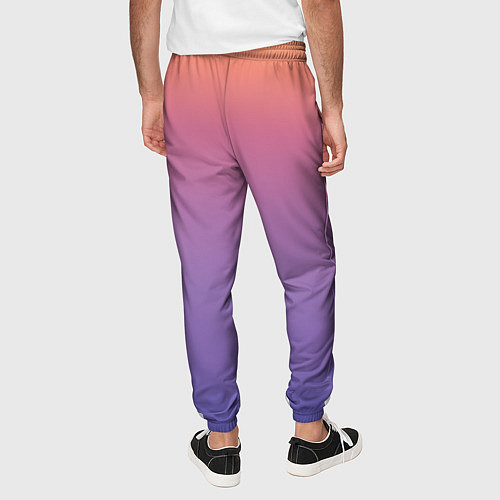 Мужские брюки Градиент закатное небо желтый фиолетовый / 3D-принт – фото 4