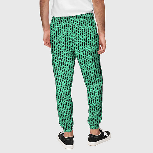 Мужские брюки Мозаика нефритовый зелёный / 3D-принт – фото 4