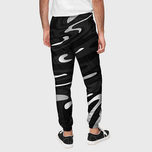 Мужские брюки Мерседес АМГ - белые волны / 3D-принт – фото 4