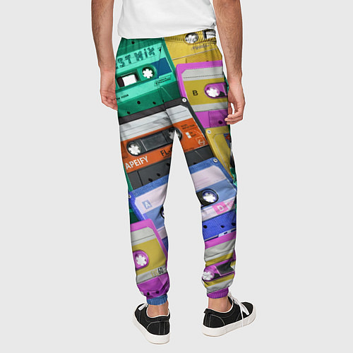 Мужские брюки Аудио кассеты разноцветные / 3D-принт – фото 4