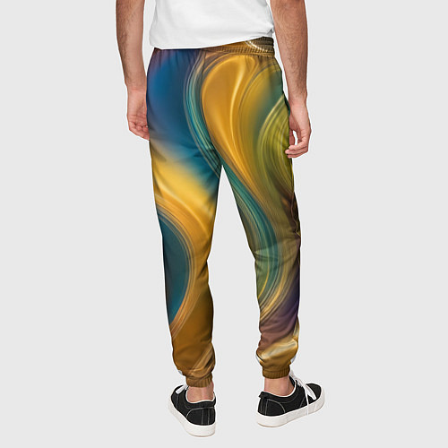 Мужские брюки Жидкий разноцветный металл / 3D-принт – фото 4