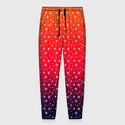 Мужские брюки Градиент оранжево-фиолетовый со звёздочками