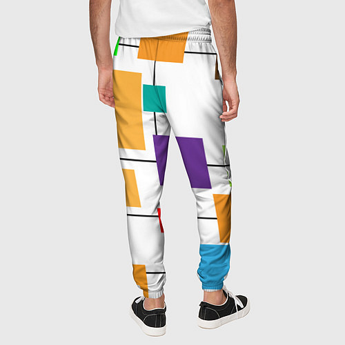 Мужские брюки Разноцветные квадраты паттерны / 3D-принт – фото 4
