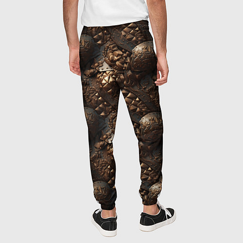 Мужские брюки Коричневая текстурная броня / 3D-принт – фото 4