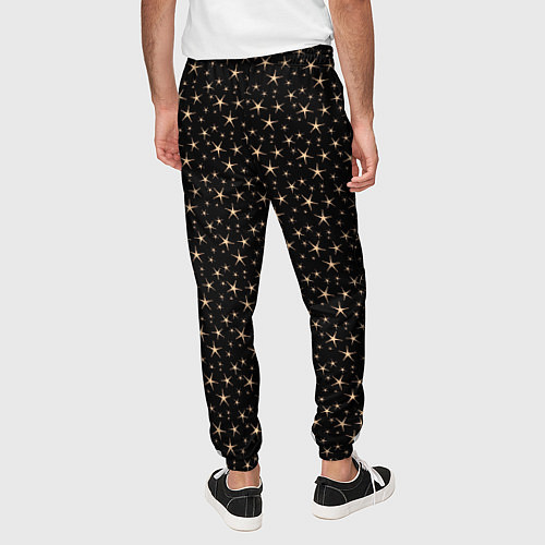 Мужские брюки Чёрный с золотыми звёздочками паттерны / 3D-принт – фото 4