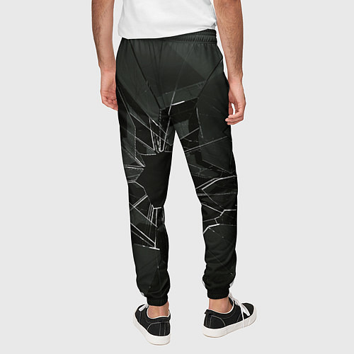 Мужские брюки Черное разбитое стекло / 3D-принт – фото 4