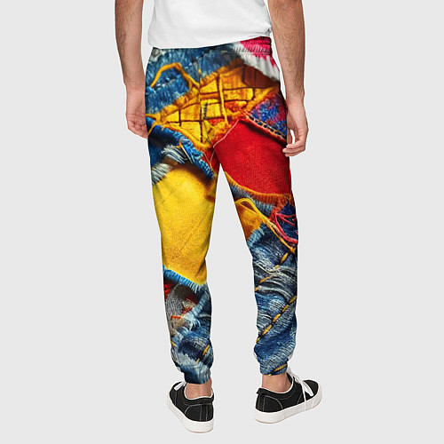 Мужские брюки Colorful denim patchwork - ai art / 3D-принт – фото 4