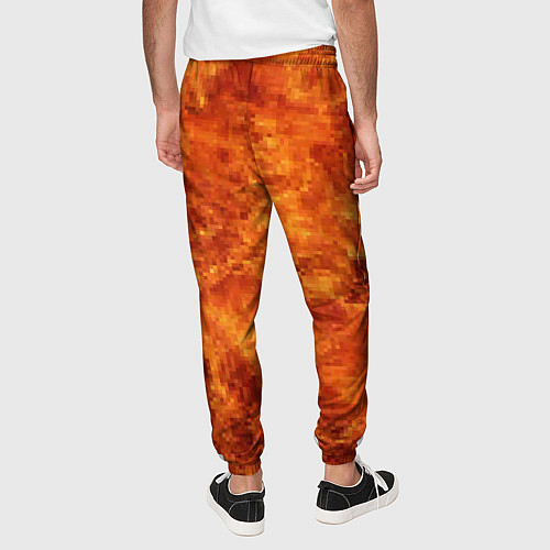 Мужские брюки Пламя 8бит текстура / 3D-принт – фото 4