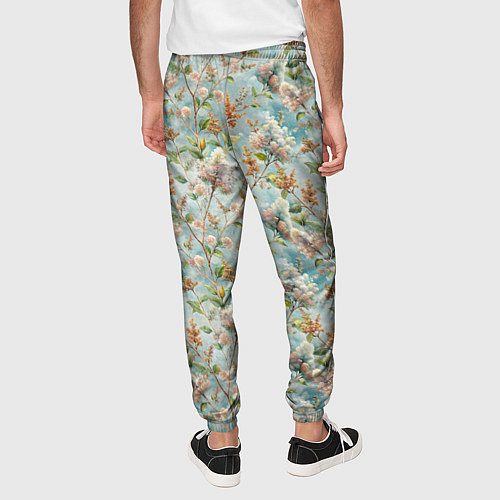 Мужские брюки Сирень цветы паттерн / 3D-принт – фото 4