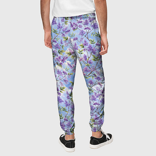 Мужские брюки Светлая фиолетовая сирень / 3D-принт – фото 4