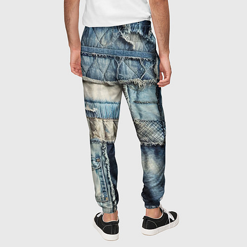 Мужские брюки Patchwork denim - vogue / 3D-принт – фото 4