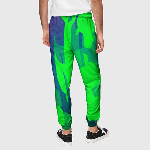 Мужские брюки Зеленый фиолет / 3D-принт – фото 4