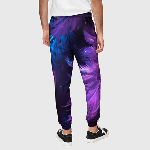 Мужские брюки Искрящиеся перья в розовых и голубых оттенках / 3D-принт – фото 4