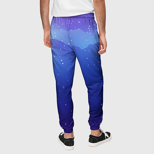Мужские брюки Синий космос и звезды / 3D-принт – фото 4