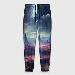 Брюки на резинке мужские Фантастическая планета внутри космоса, цвет: 3D-принт