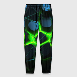 Мужские брюки Зеленый неон и разлом плит