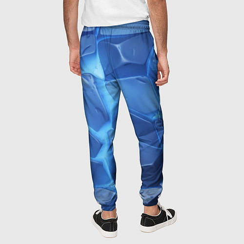 Мужские брюки Синие ледяные плиты с разломом / 3D-принт – фото 4