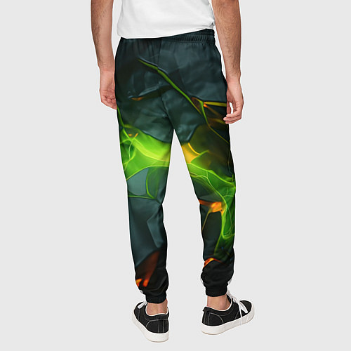 Мужские брюки Неоновая яркая геометрическая абстракция со светом / 3D-принт – фото 4