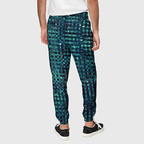 Мужские брюки Сине-бирюзовый абстрактный / 3D-принт – фото 4