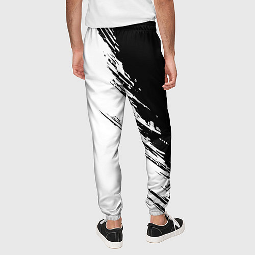 Мужские брюки Ассасинс Крид - белый и черный цвет / 3D-принт – фото 4
