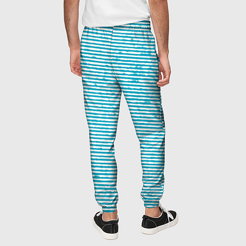 Мужские брюки Бело-голубой полосы / 3D-принт – фото 4