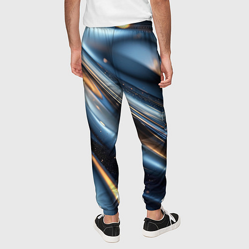 Мужские брюки Синяя обтекаемая текстура / 3D-принт – фото 4