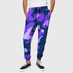 Брюки на резинке мужские Паттерн с розовыми фиолетовыми и голубыми пятнами, цвет: 3D-принт — фото 2