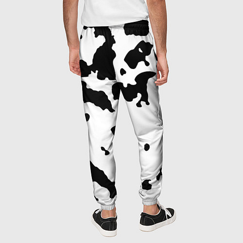 Мужские брюки Черно белый пятнистый узор / 3D-принт – фото 4