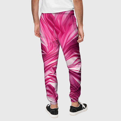Мужские брюки Розовые ломанные линии / 3D-принт – фото 4
