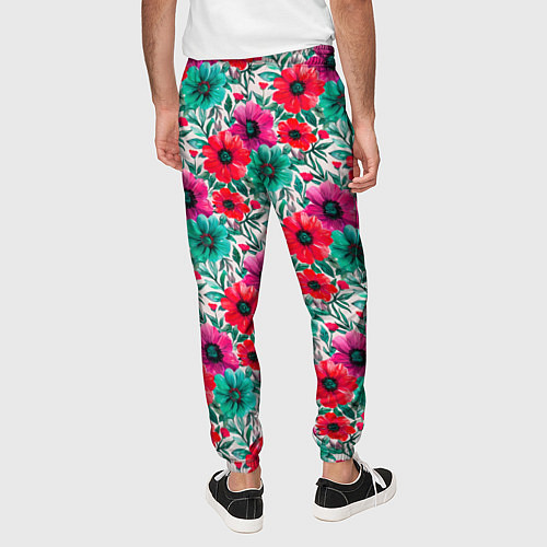 Мужские брюки Анемоны цветы яркий принт / 3D-принт – фото 4