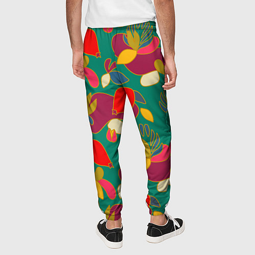 Мужские брюки Ягодно-цветочная абстракция / 3D-принт – фото 4
