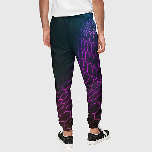 Мужские брюки Jeep neon hexagon / 3D-принт – фото 4