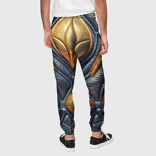 Мужские брюки Объемная позолоченная текстурная кожа / 3D-принт – фото 4