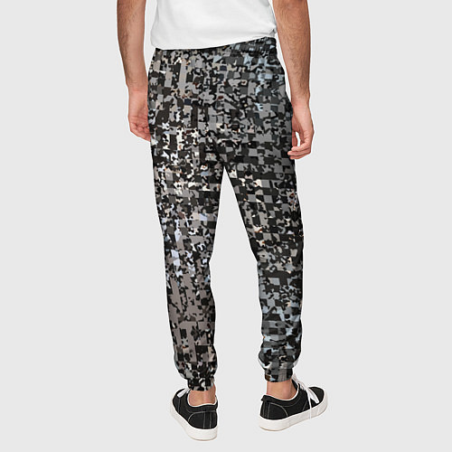 Мужские брюки Тёмный серо-коричневый текстурированный / 3D-принт – фото 4