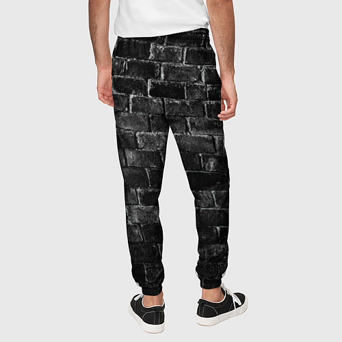 Мужские брюки Текстура темного кирпича / 3D-принт – фото 4