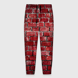 Брюки на резинке мужские Текстура красного кирпича, цвет: 3D-принт