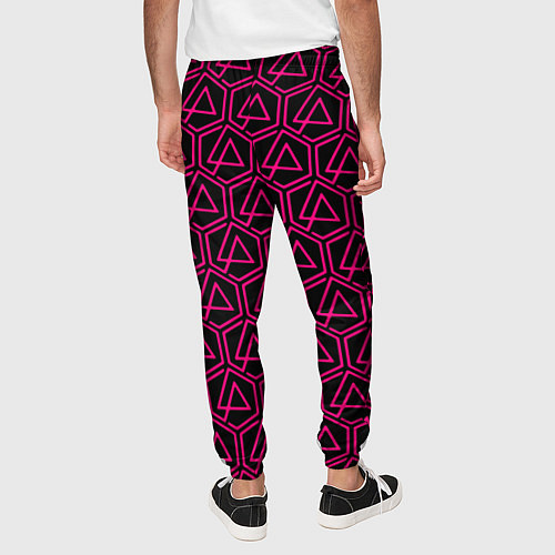 Мужские брюки Linkin park pink logo / 3D-принт – фото 4