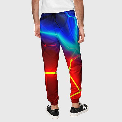 Мужские брюки Красные плиты с ярким светом / 3D-принт – фото 4