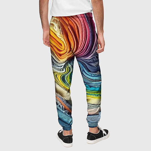 Мужские брюки Красочная джинсовая воронка / 3D-принт – фото 4