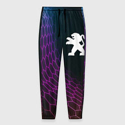 Брюки на резинке мужские Peugeot neon hexagon, цвет: 3D-принт